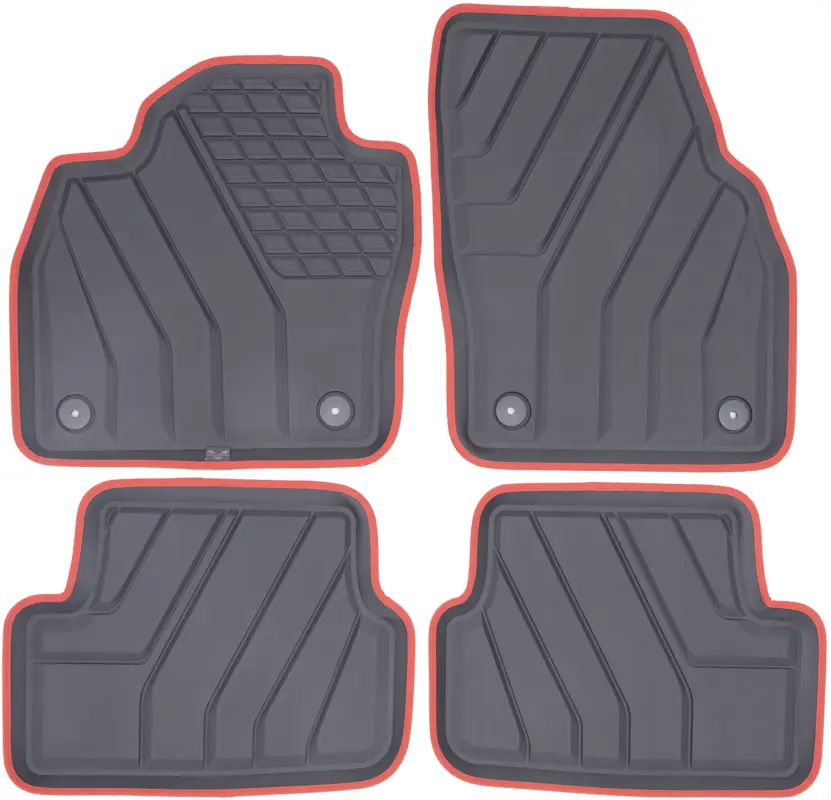 Skoda Fabia IV od 2021r. Dywaniki gumowe AmalPlast AP1104 -Nubuk (czerwony) Nie przegap