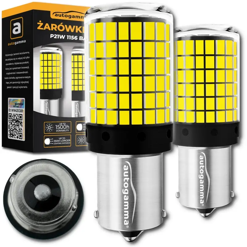 Żarówki P21W 1156 BA15S LED 144xLED Biały 2 szt. Łatwy zwrot