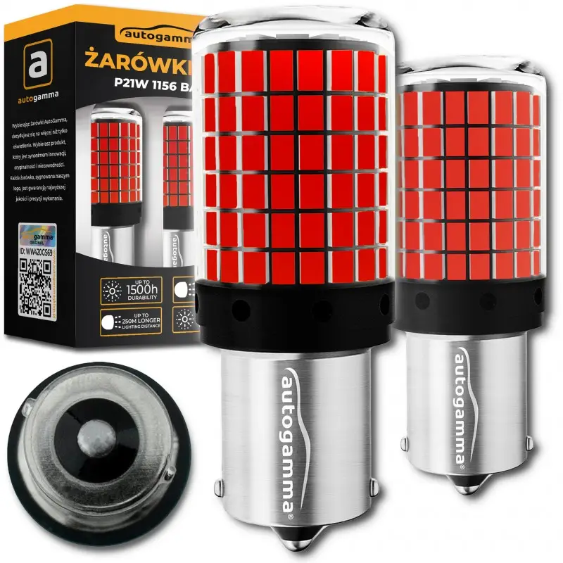 Żarówki P21W 1156 BA15S LED 144xLED Czerwona 2 szt. Wybór klientów