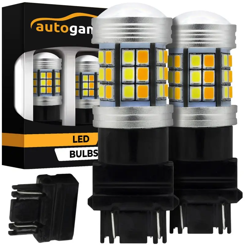 Szybka wysyłka Żarówka P27/7W 45xLED 3157 Dual Color SMD biały + pomarańczowy 2 szt.