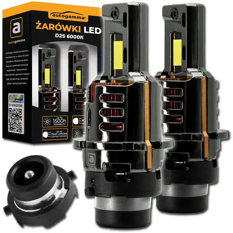 Żarówki D2S / D2R LED Auto Gamma® 55W 6600 lm 6500K, Xenon HID, Canbus, Premium Sprawdź teraz