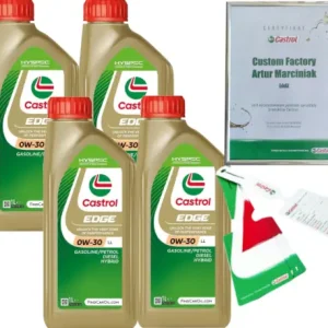 CASTROL EDGE 0W30 LL 4L BMW LL-04 VW 504 00/ 507 00 + ZAWIESZKA Premium