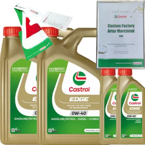 Bestseller CASTROL EDGE 0W40 10L BMW LL-04 MB 226.5/ 229.31/ 229.51 + ZAWIESZKA
