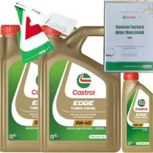 Ostatnie sztuki CASTROL EDGE TURBO DIESEL 5W40 9L RN0700/ RN0710 VW 505 00/ 505 01 + ZAWIESZKA