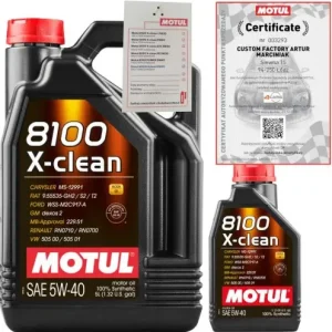 Bestseller MOTUL 8100 X-CLEAN 5W40 C3 6L VW 505 00/ 505 01 GM DEXSOS2 + ZAWIESZKA